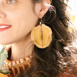 Large Jacaranda Earrings (Gold-Plated Brass Ear Wires)